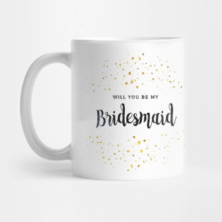 Bridesmaid Gold Glitter Mug